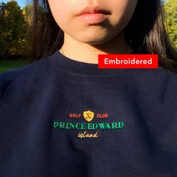 prince edward island golf vintage sweatshirt, embroidered crewneck