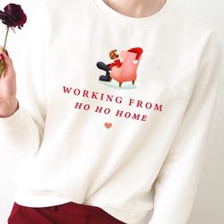 Santa Christmas sweater, Womens Christmas Sweatshirt, Cute Holiday Sweater, Work From Home gift, Teacher shirt Holiday P