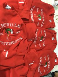 christmas sweatshirt, christmas crewneck, christmas whoville university embroidered sweatshirt, christmas embroidery swe