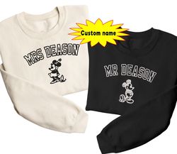 custom embroidered mickey and minnie sweatshirt, anniversary gift, gift for couples, magic trip hoodie, disney trip swea