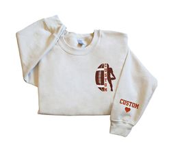 customized football mom embroidered sweatshirt  hoodie t-shirt, your name football shirt, game day shirt, football seaso