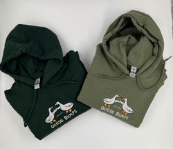 embroidered goose bumps hoodies  goose bumps embroidery hoodies  funny hooded sweatshirts  unisex goose embroidered  ani