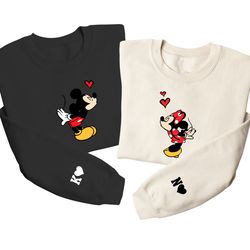 embroidered mickey and minnie sweatshirt, embroidered couple disneyland sweatshirt, magic trip hoodie, disney trip sweat