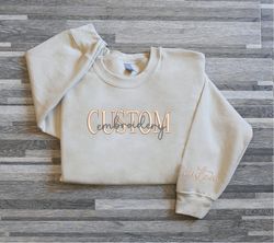 personalized embroidered hoodies crewneck  custom text letters hoodies tshirt  custom text  customized embroidery gift