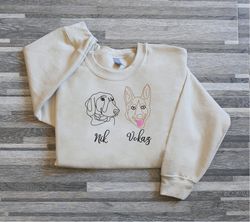 personalized embroidered pet hoodies crewneck  custom pet embroidered hoodies tshirt  custom dog cat  customized embroid