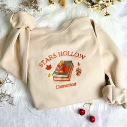 stars hollow connecticut embroidered sweatshirt  stars hollow t-shirt  hoodie  stars hollow book sweater  crew neck swea