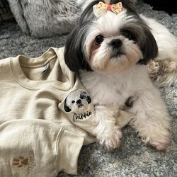 custom dog from your photo embroidered sweatshirt, dog mom sweatshirt, dog face sweatshirt, dog face embroidery, dog lov