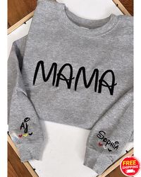 embroidered disney mama sweatshirt, disney mothers day sweatshirt, mom disneyland trip shirt, mickey mom, best mom ever,