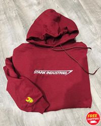 stark industries embroidered hoodie, custom embroidered stark industries crewneck, stark industries embroidered sweater,