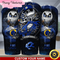 custom name nfl los angeles rams tumbler jack the nightmare tumbler