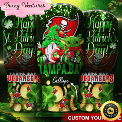 custom name nfl tampa bay buccaneers tumbler baby yoda happy patricks day tumbler