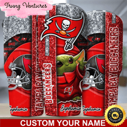 custom name nfl tampa bay buccaneers tumbler baby yoda tumbler for fans