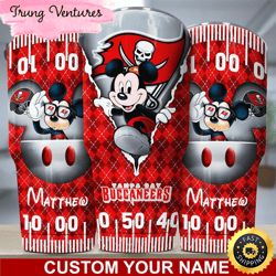 custom name nfl tampa bay buccaneers tumbler mickey mouse art tumbler style