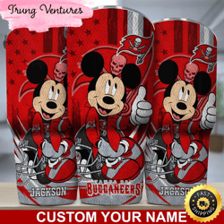 custom name nfl tampa bay buccaneers tumbler mickey mouse tumbler for you