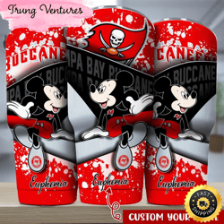 custom name nfl tampa bay buccaneers tumbler mickey mouse tumbler style