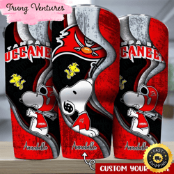 custom name nfl tampa bay buccaneers tumbler snoopy tumbler for fans