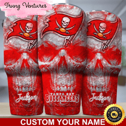 custom name nfl tampa bay buccaneers tumbler skull pattern for sports fan