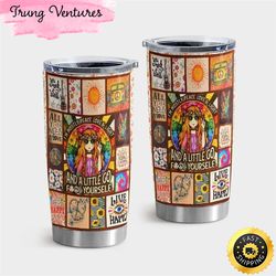 hippie sun and moon tumbler with lid