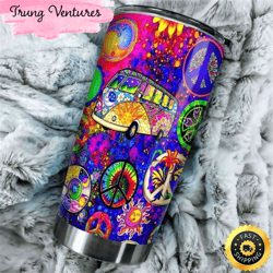 peace hippie van stainless steel tumbler for men and women