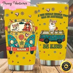 personalized hippie be kind hippie girl tumbler