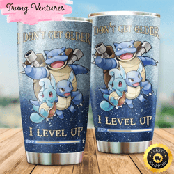 pikachu i level up gift for lovers travel tumbler