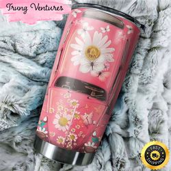 pink hippie car stainless steel cup tumbler