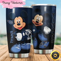 tennessee titans nfl and mickey mouse disney football teams big logo gift for fan travel tumbler