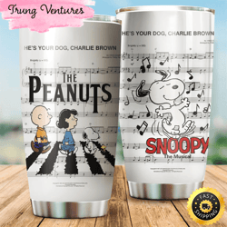 the peanuts snoopy music gift for lover travel tumbler