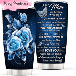 to my mom from son rose butterfly happy mothers day tumbler