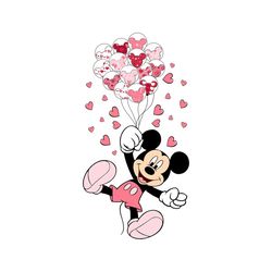 mickey balloon happy pink valentine svg