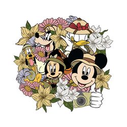 disney flower mickey friends safari mode png