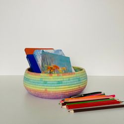 delicately rainbow storage basket 3.5'' x 8.5''