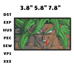 broly embroidery design file, anime inspired machine embroidery design, digital anime embroidery files