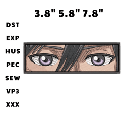 mikasa box embroidery design file, anime inspired machine embroidery design, digital anime embroidery files