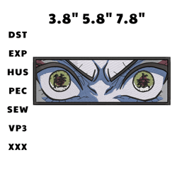 daki eyes embroidery design file, anime inspired machine embroidery design, digital anime embroidery files