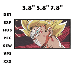 goku ssj embroidery design file, anime inspired machine embroidery design, digital anime embroidery files