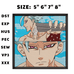 ban anime embroidery file, anime design, embroidery file, digital download