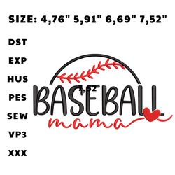 baseball mama embroidery design, mother's day machine embroidery file, instant download