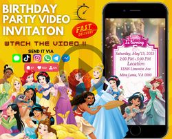 princess invitation video, princess birthday party invitations, princess invitation, girl birthday invitation