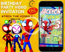 spidey birthday invitation, amazing friends invitation, spidey animated invitation, spidey animated invite video