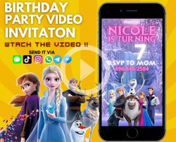 frozen birthday video invitation, frozen invitation, elsa anna invitation, elsa anna birthday party, frozen digital