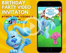 blue's clues & you video invitation | blues clues birthday party | blue's clues animated invitation