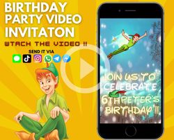 peter pan invitation , peter pan birthday video invitation, peter pan video invitation
