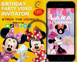 minnie mouse invitation, minnie mouse video invitation, minnie mouse animated invitation, minnie mouse birthday