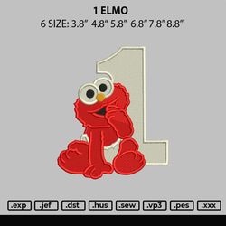 1 elmo embroidery file 6 sizes