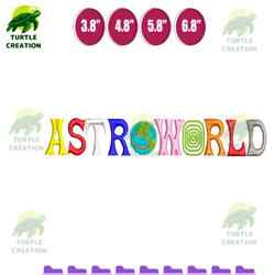 astroworld - machine embroidery design files, embroidery pattern, digital design instant download, logo embroidery