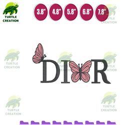 butterflydior - machine embroidery design files, embroidery pattern, digital design instant download, logo embroidery