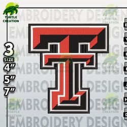 texas tech red raiders embroidery files, ncaa logo embroidery designs, ncaa raiders, embroidery designs- turtle creation