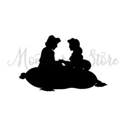 Disney Aladdin and Princess Jasmine Silhouette SVG Cricut File Digital Download