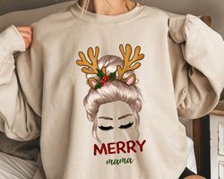 merry mama sweatshirt, christmas sweatshirt, christmas gift, christmas clothing, gift for her, gift for, mama sweatshirt